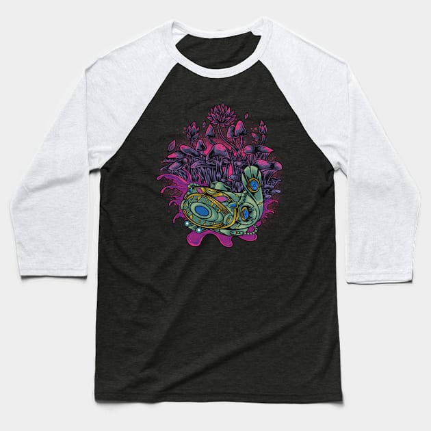 Fish Cyborg Dark Art Baseball T-Shirt by Bayuktx